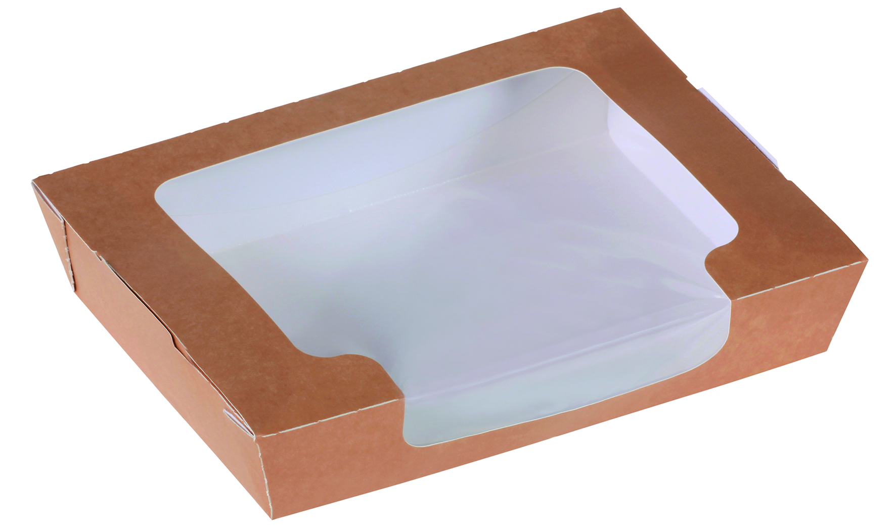 Large Food Tray 190x140x40 Mm Kraft Ca 1150 Ml AntiFog Take away